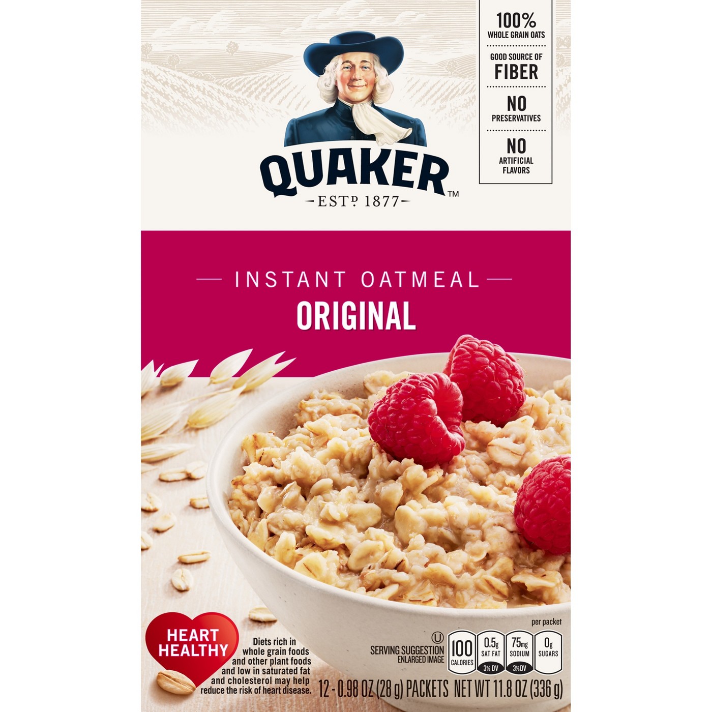 QUAKER INSTANT OATMEAL ORIGINAL  11.8oz